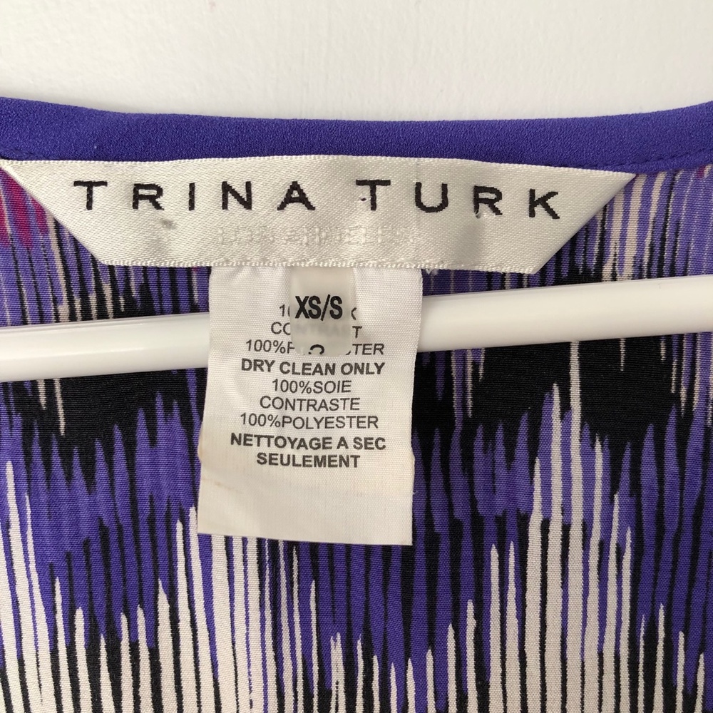 Trina Turk 100% Silk Kaftan Theodora Top Resort-wear, Swim Cover Up - Picture 7 of 7